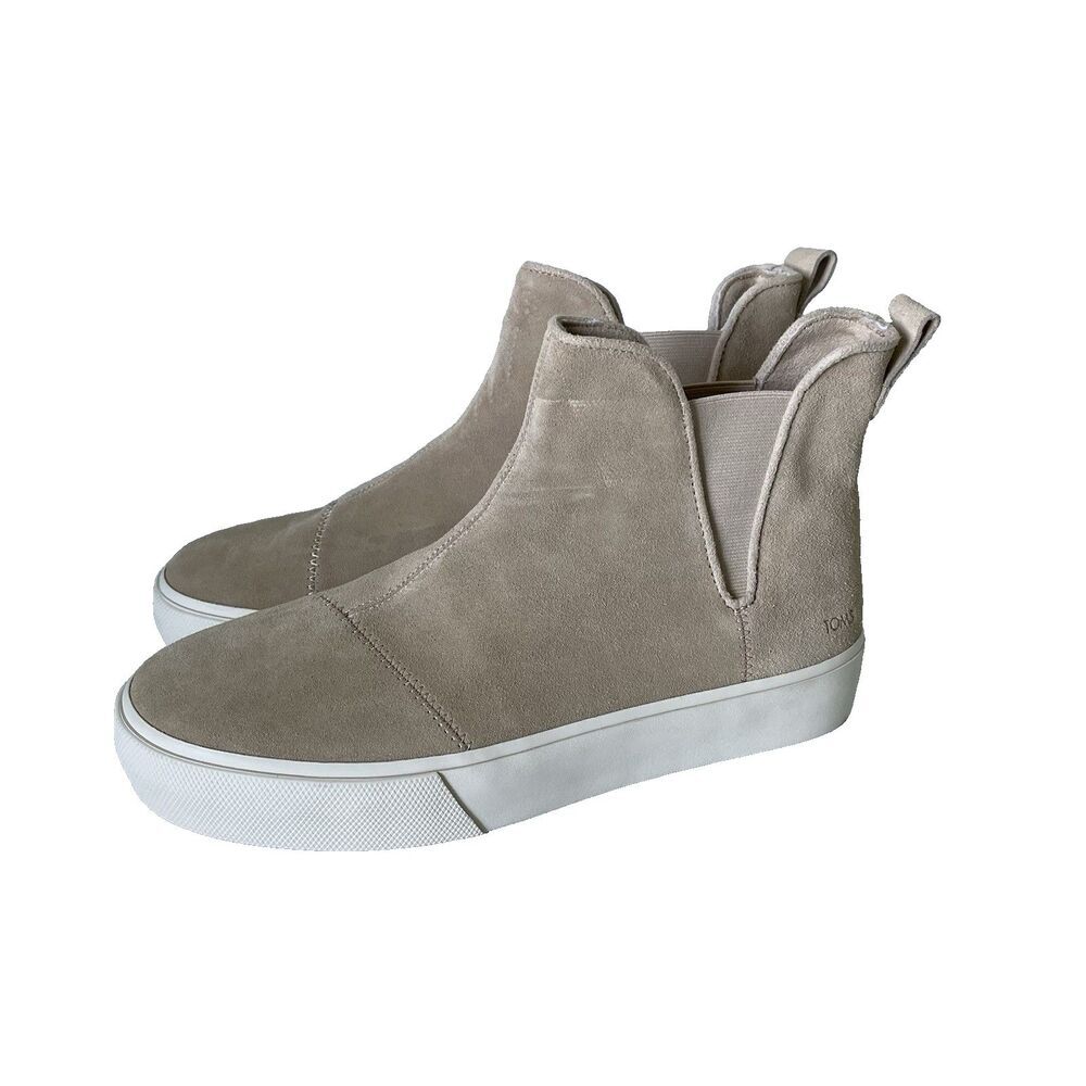 TOMS Fenix Platform Chelsea Shoes Ankle Booties Oatmeal Cream Tan Women's 10